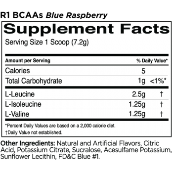 BCAAs, Blue Raspberry - 216g