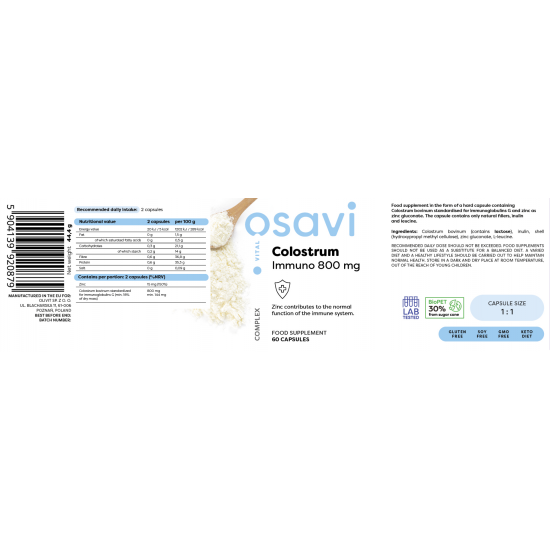 Colostrum Immuno, 800mg - 60 caps