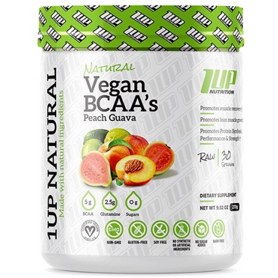 Natural Vegan BCAA + Glutamine, Peach Guava - 270g