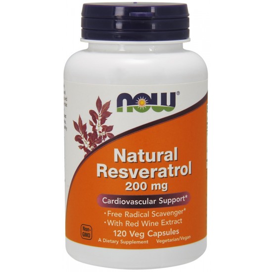 Natural Resveratrol with Red Wine Extract, 200mg - 120 vcaps