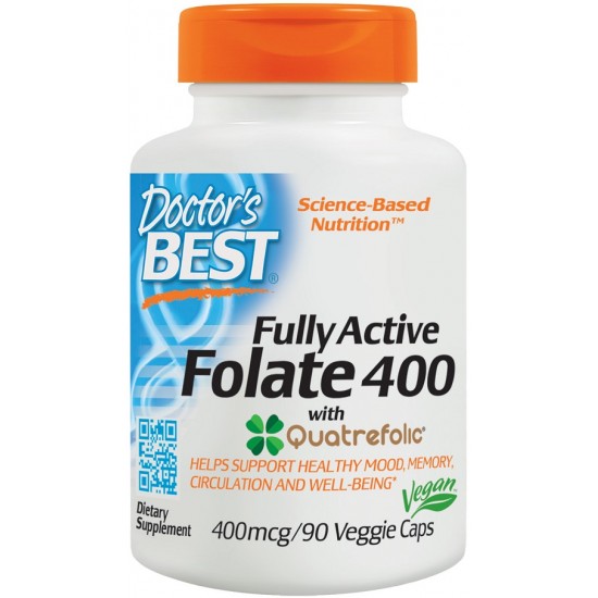 Fully Active Folate 400 with Quatrefolic, 400mcg - 90 vcaps
