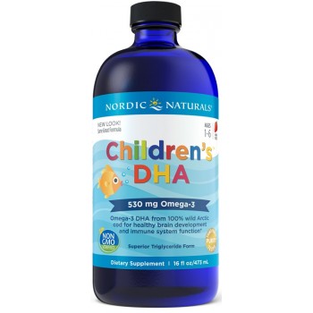 Children's DHA, 530mg Omega-3 Strawberry - 473 ml.