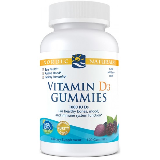Vitamin D3 Gummies, 1000 IU Wild Berry - 120 gummies