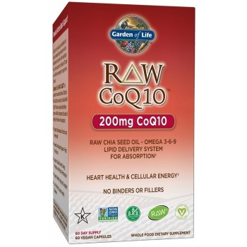 Neapdorotas CoQ10, 200 mg - 60 veganiškų kapsulių
