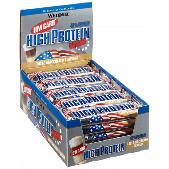 40% Low Carb High Protein Bar, Peanut Caramel - 24 bars (50g)