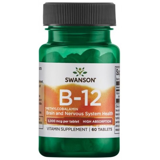 Vitamin B-12 Methylcobalamin, 5000mcg High Absorption - 60 tabs
