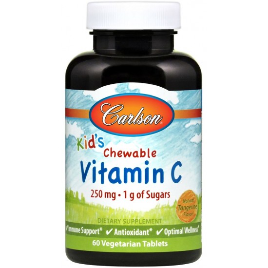 Kid's Chewable Vitamin C, 250mg Natural Tangerine - 60 vegetarian tabs
