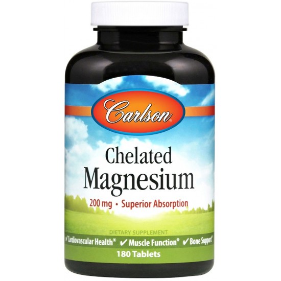 Chelated Magnesium, 200mg - 180 tabs