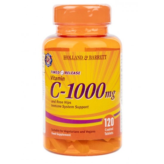 Timed Release Vitamin C with Rose Hips, 1000mg - 120 tablets