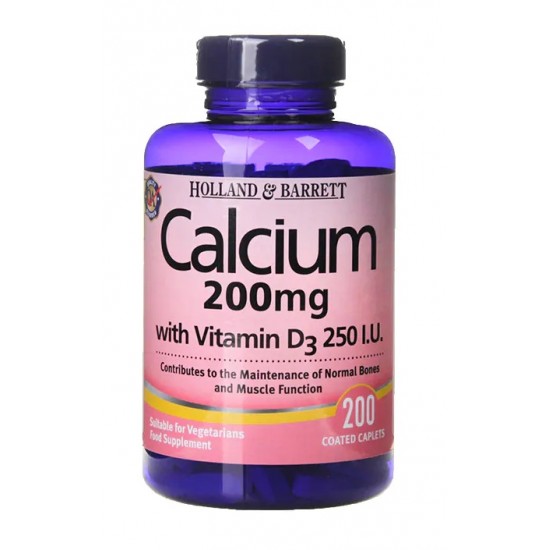 Calcium with Vitamin D3, 200mg - 200 tablets
