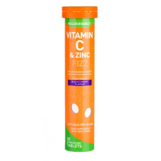 Vitamin C & Zinc Effervescent, Blackcurrant  - 20 tablets