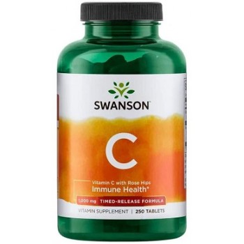 Vitamin C with Rose Hips Extract - Timed-Release, 1000mg - 250 tablets