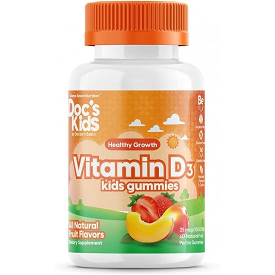 Vitamin D3 Kid's Gummies, Fruit Flavours - 60 gummies