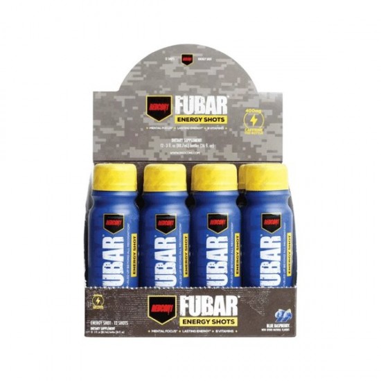 Fubar Energy Shots, Blue Raspberry - 12 x 89 ml.