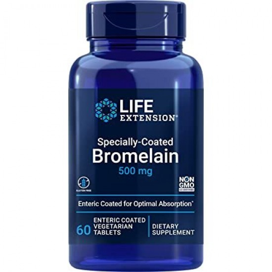 Specially-Coated Bromelain, 500mg - 60 enteric coated vegetarian tabs
