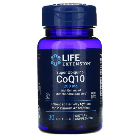 Super Ubiquinol CoQ10 with Enhanced Mitochondrial Support, 200mg - 30 softgels