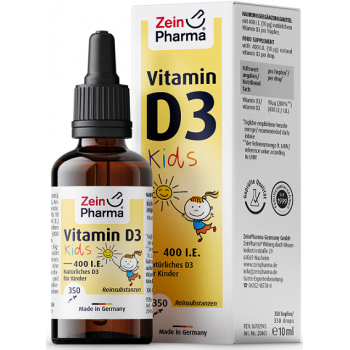 Vitamin D3 Drops For Kids, 400IU - 10 ml.