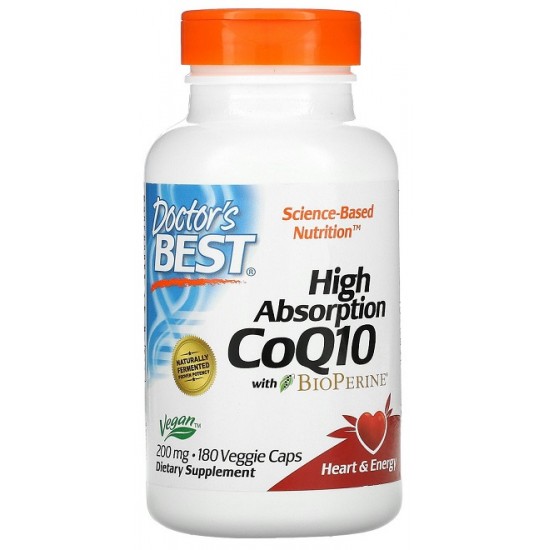 High Absorption CoQ10 with BioPerine, 200mg - 180 vcaps