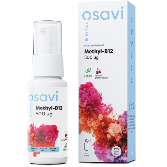Methyl-B12 Oral Spray, 500mcg (Cherry) - 25 ml.
