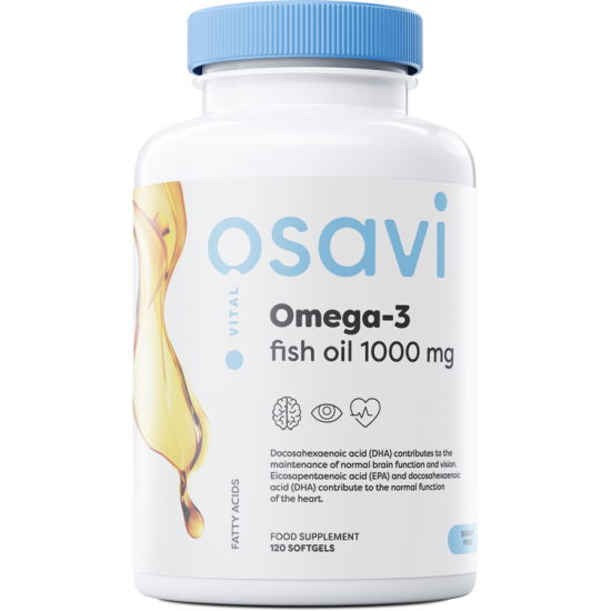 Omega-3 Fish Oil, 1000mg (Lemon) - 120 softgels
