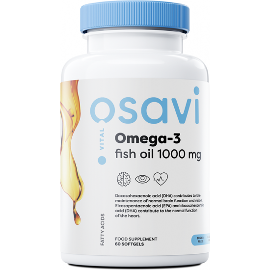 Omega-3 Fish Oil, 1000mg (Lemon) - 60 softgels