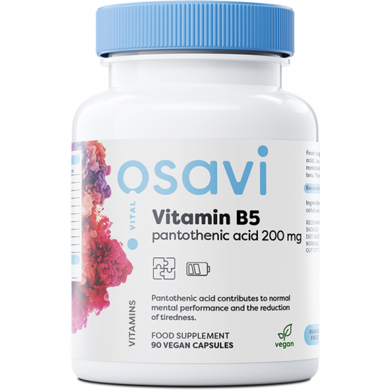 Vitamin B5 Pantothenic Acid, 200mg - 90 vegan caps