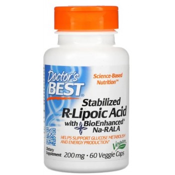 Stabilized R-Lipoic Acid with Na-RALA, 200mg - 60 vcaps