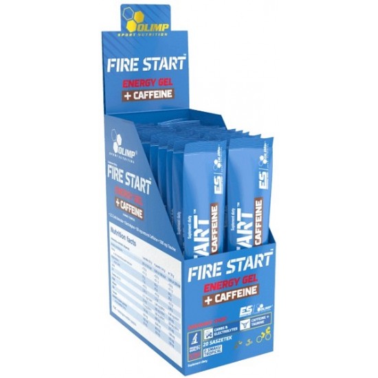 Fire Start Energy Gel + Caffeine, Tropical - 20 sachets