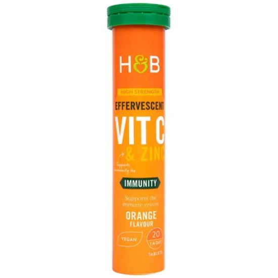Vitamin C & Zinc Effervescent, Orange - 20 tablets