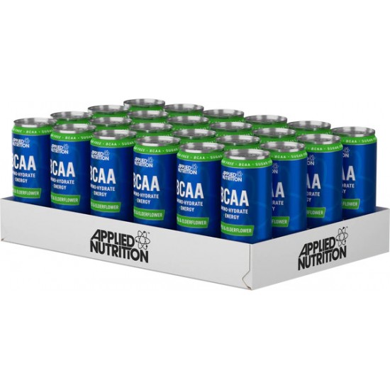 BCAA Amino-Hydrate + Energy Cans, Apple & Elderflower - 24 x 330 ml.