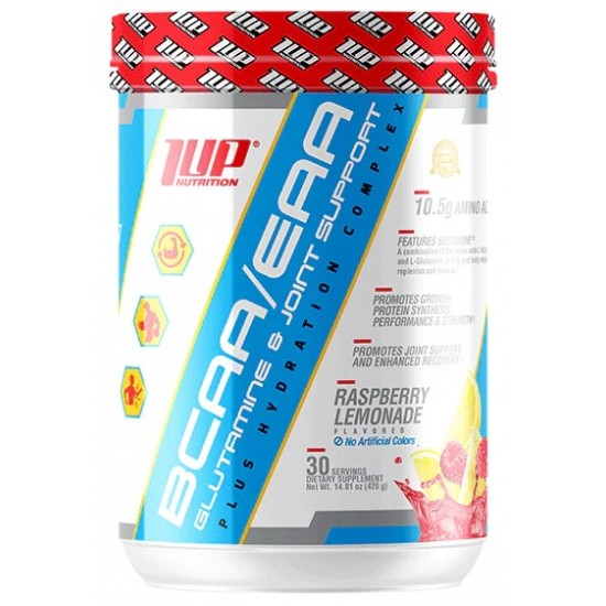 His BCAA/EAA Glutamine & Joint Support Plus Hydration Complex, Raspberry Lemonade - 450g