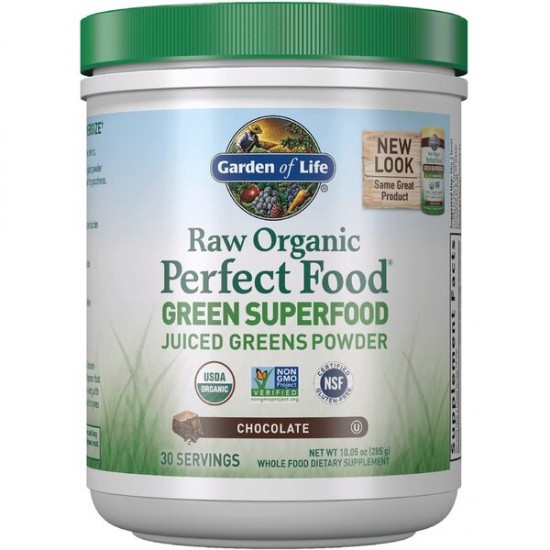 Raw Organic Perfect Food Green Super Food, Chocolate - 285g