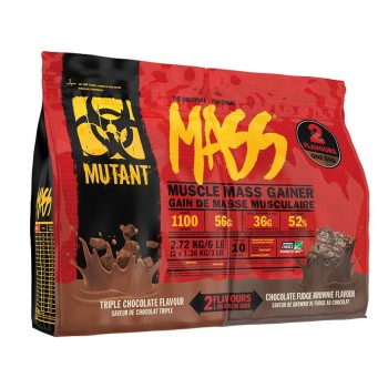Mutant Mass 2 Flavours, Triple Chocolate & Chocolate Fudge Brownie - 2720g