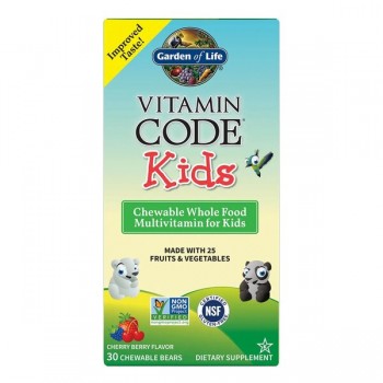 Vitamin Code Kids (Chewable Whole Food Multivitamin For Kids), Cherry Berry - 30 chewable bears