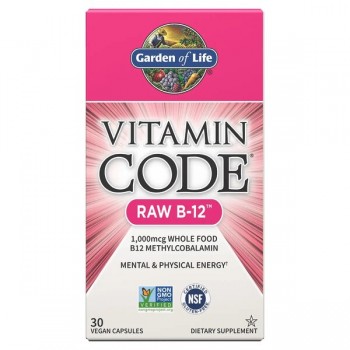 Vitamīna kods Raw B-12 - 30 vegānas kapsulas