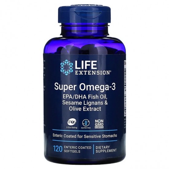 Super Omega-3 EPA/DHA with Sesame Lignans & Olive Extract - 120 softgels
