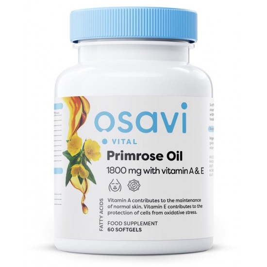 Primrose Oil with Vitamin A & E, 1800 mg - 60 softgels