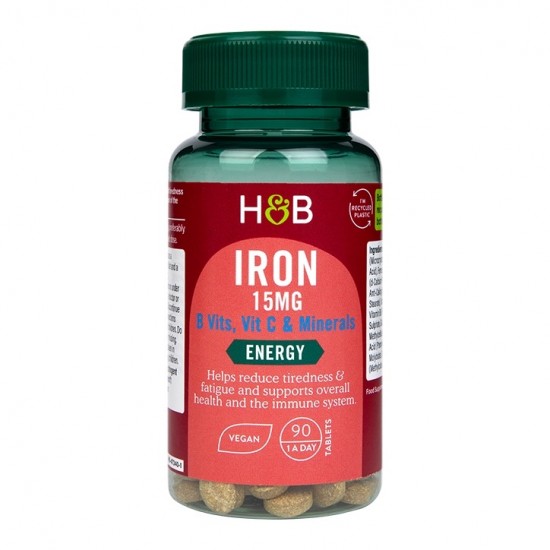 Iron, 15mg with Vitamins & Minerals - 90 vegan tabs