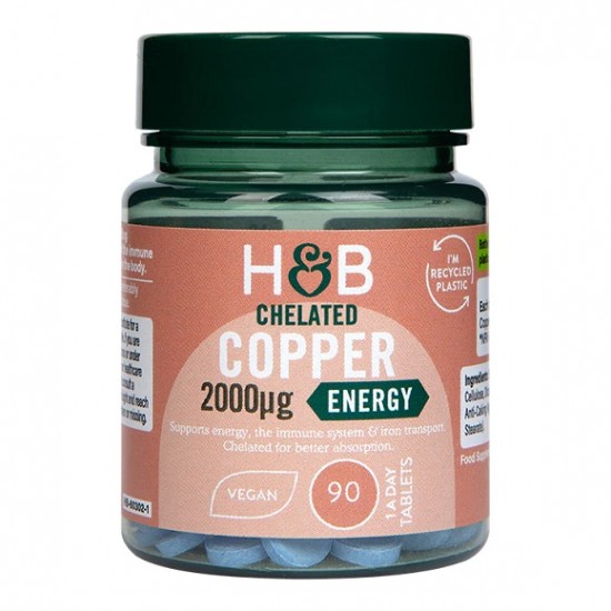 Chelated Copper, 2000mcg - 90 vegan tabs