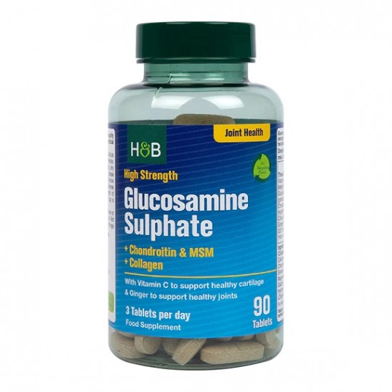 Glucosamine Sulphate + Chondroitin & MSM + Collagen - 90 tabs (EAN 5059604470103)