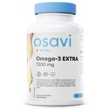 Omega-3 Extra Molecularly Distilled, 1300mg (Citrons) - 60 mīkstās kapsulas