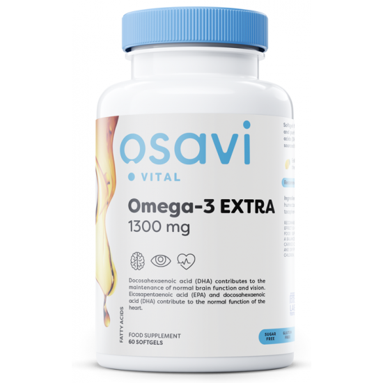 Omega-3 Extra, 1300mg (Lemon) - 60 softgels (EAN 5904139922781)