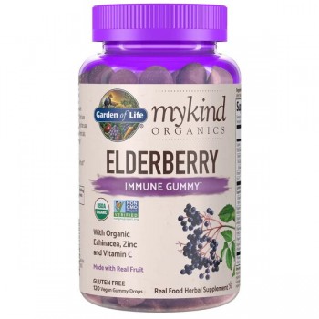 Mykind Elderberry, Real Fruit - 120 веганских жевательных конфет