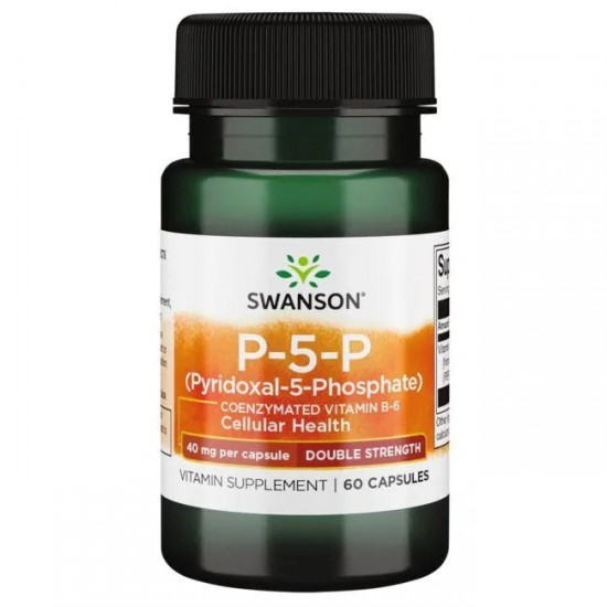 P-5-P (Pyridoxal-5-Phosphate) Coenzymated Vitamin B-6, 40mg - 60 caps