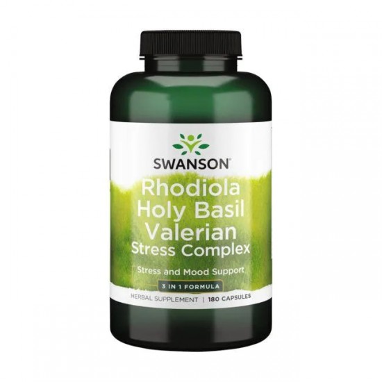 Full Spectrum Rhodiola Holy Basil Valerian Stress Complex - 180 caps