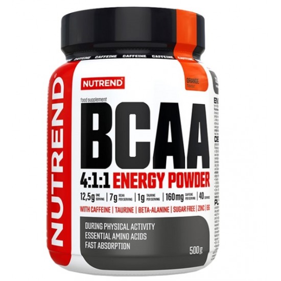 BCAA 4:1:1 Energy Powder, Orange - 500g
