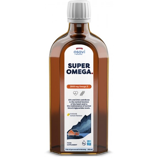 Super Omega, 2900mg Omega 3 (Lemon) - 250 ml.