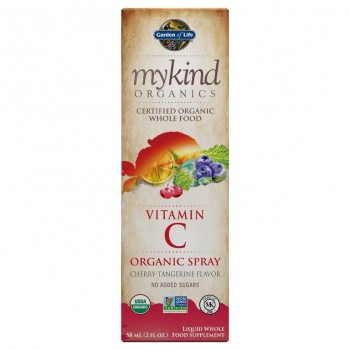 Spray de vitamine C Mykind, Cerise-Mandarine - 58 ml.