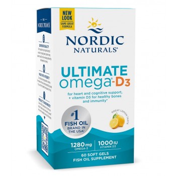 Ultimate Omega-D3 Fish Oil, 1280mg Lemon - 60 softgels