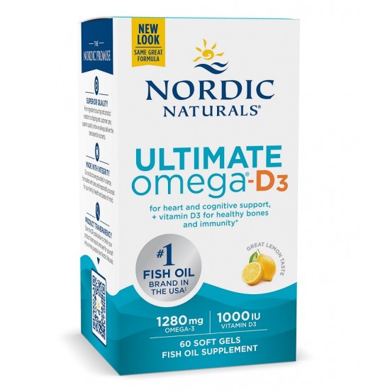 Ultimate Omega-D3, 1280mg Lemon - 60 solfgels